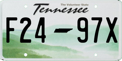 TN license plate F2497X
