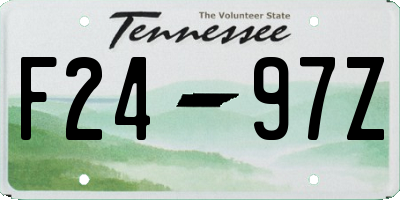 TN license plate F2497Z