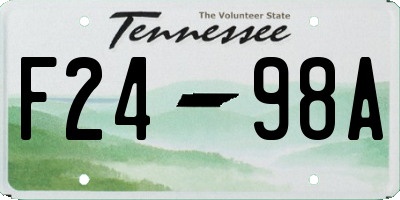 TN license plate F2498A