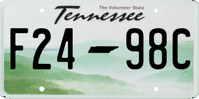 TN license plate F2498C