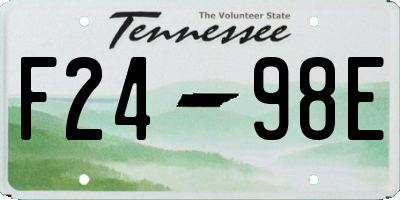 TN license plate F2498E