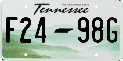 TN license plate F2498G