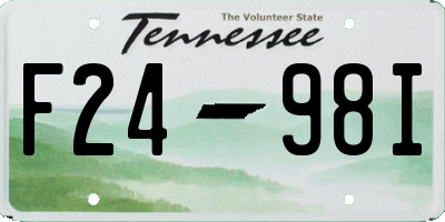 TN license plate F2498I