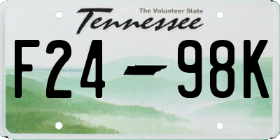 TN license plate F2498K