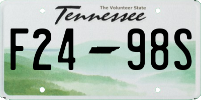 TN license plate F2498S