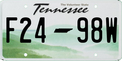 TN license plate F2498W