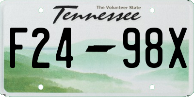 TN license plate F2498X