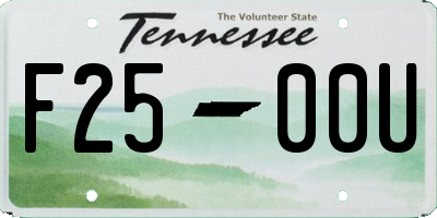 TN license plate F2500U