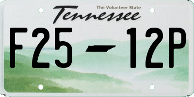 TN license plate F2512P