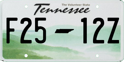 TN license plate F2512Z