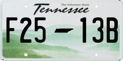 TN license plate F2513B