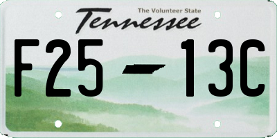 TN license plate F2513C