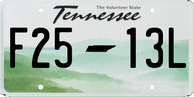 TN license plate F2513L