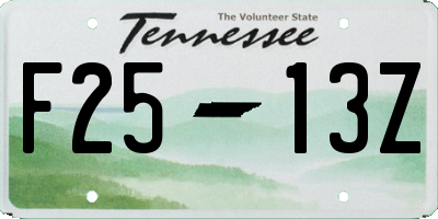 TN license plate F2513Z