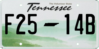 TN license plate F2514B