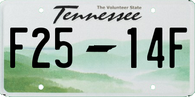 TN license plate F2514F