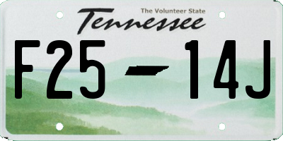 TN license plate F2514J