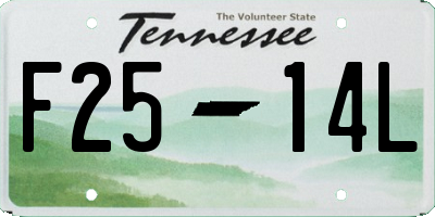 TN license plate F2514L