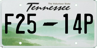 TN license plate F2514P