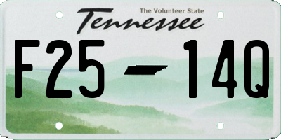 TN license plate F2514Q