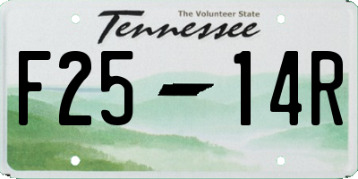 TN license plate F2514R