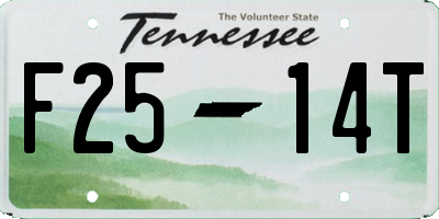 TN license plate F2514T