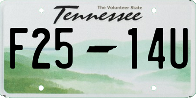 TN license plate F2514U