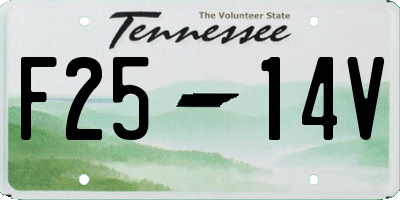 TN license plate F2514V