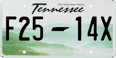 TN license plate F2514X