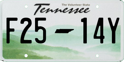 TN license plate F2514Y