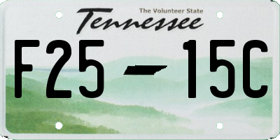 TN license plate F2515C