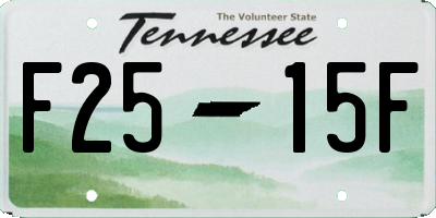 TN license plate F2515F