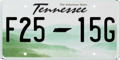 TN license plate F2515G