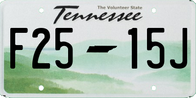 TN license plate F2515J