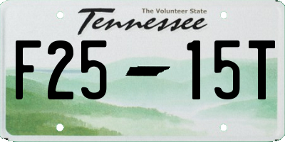 TN license plate F2515T