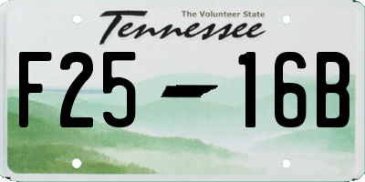 TN license plate F2516B