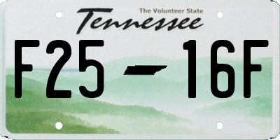 TN license plate F2516F
