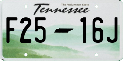 TN license plate F2516J