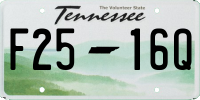 TN license plate F2516Q