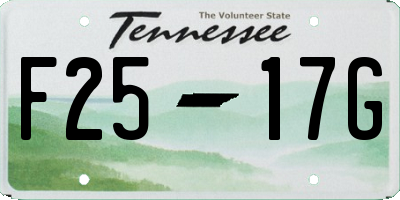 TN license plate F2517G