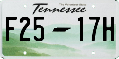 TN license plate F2517H