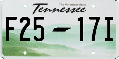 TN license plate F2517I