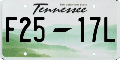 TN license plate F2517L