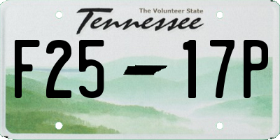 TN license plate F2517P