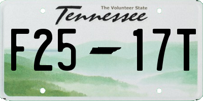 TN license plate F2517T