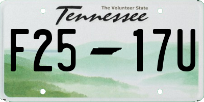 TN license plate F2517U