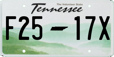 TN license plate F2517X