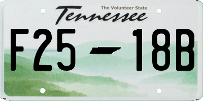 TN license plate F2518B