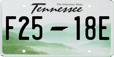 TN license plate F2518E