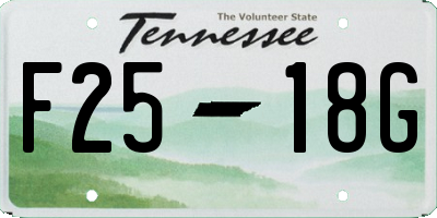 TN license plate F2518G